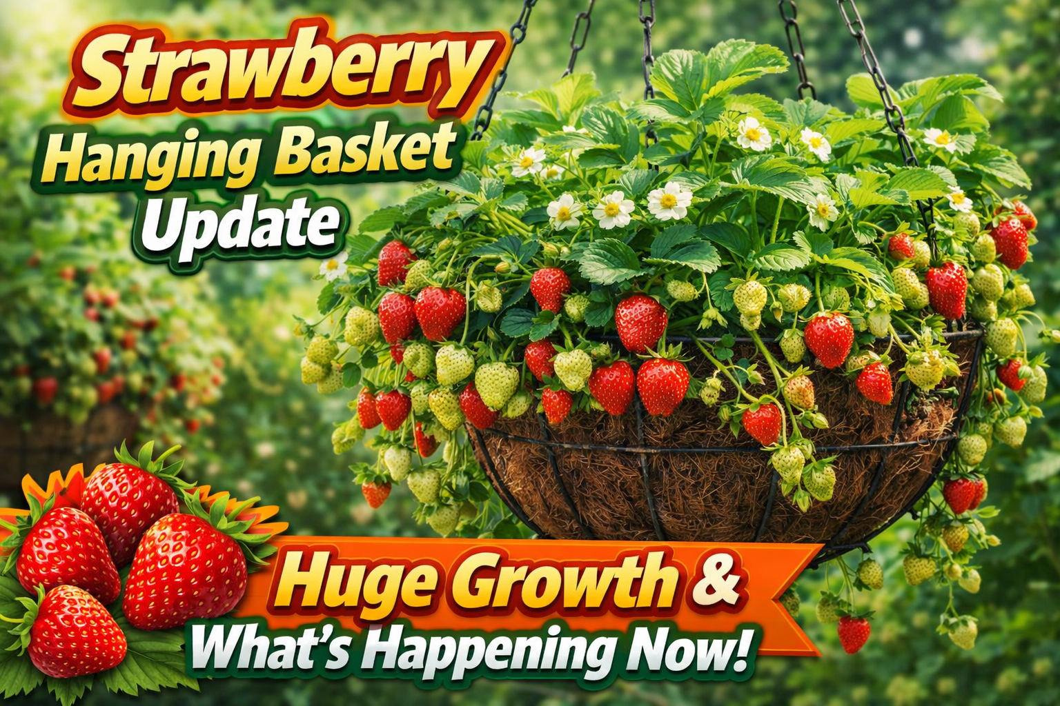 Video thumbnail for Strawberry Hanging Basket Update Huge Growth & What’s Happening Now!