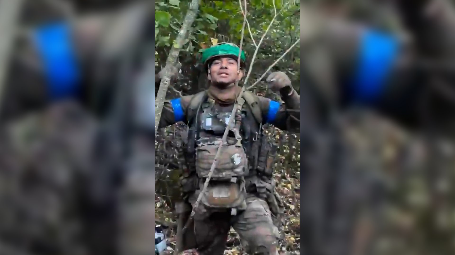 Video thumbnail for Mexican and Colombian cartel mercenaries filmed fighting in Ukraine