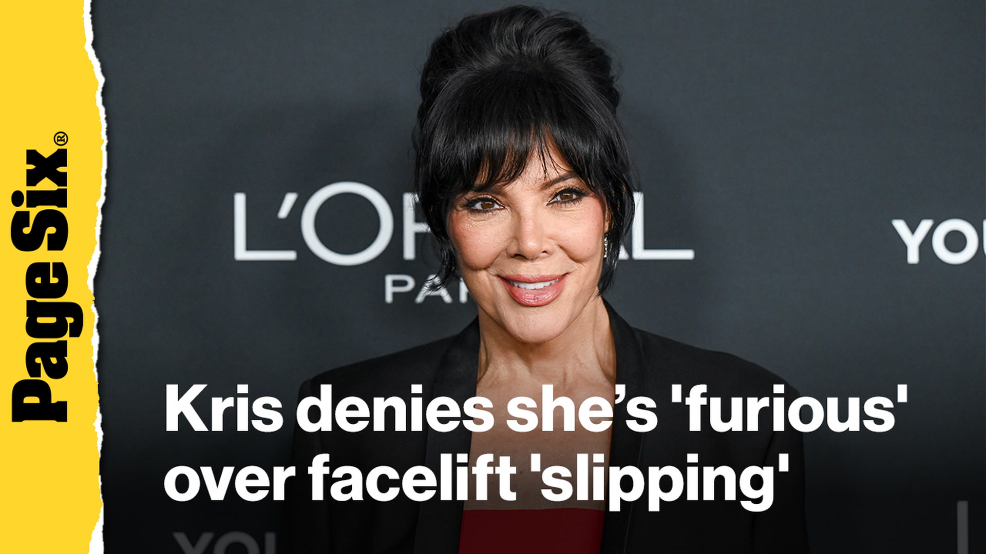 Video thumbnail for Kris Jenner denies report she's 'mad as hell' about $100K facelift