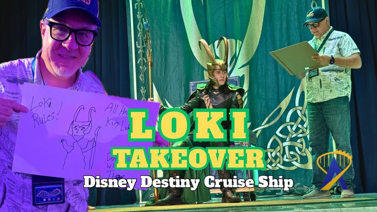 'Video thumbnail for Loki Takes Over the Celebration of a King on the Disney Destiny Cruise Ship'