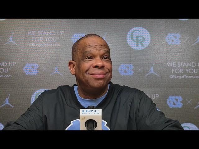 Video thumbnail for #UNC coach Hubert Davis press conference ahead of Tuesday's game at Kentucky