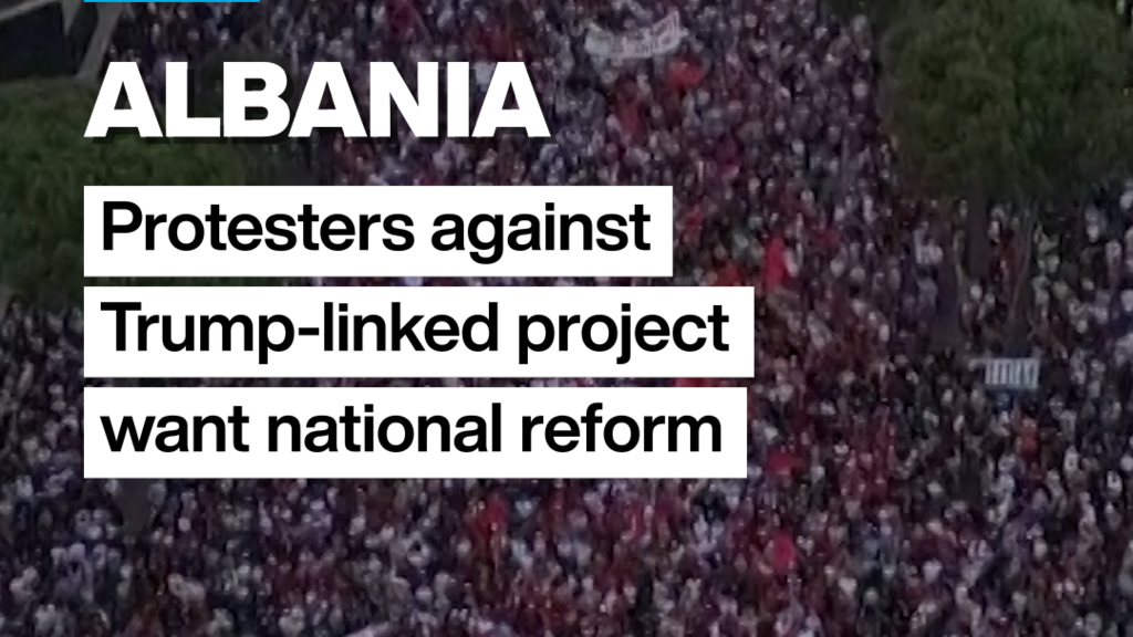 Video thumbnail for #Albania: protesters against #Trump-linked #luxury resort demand national #reform