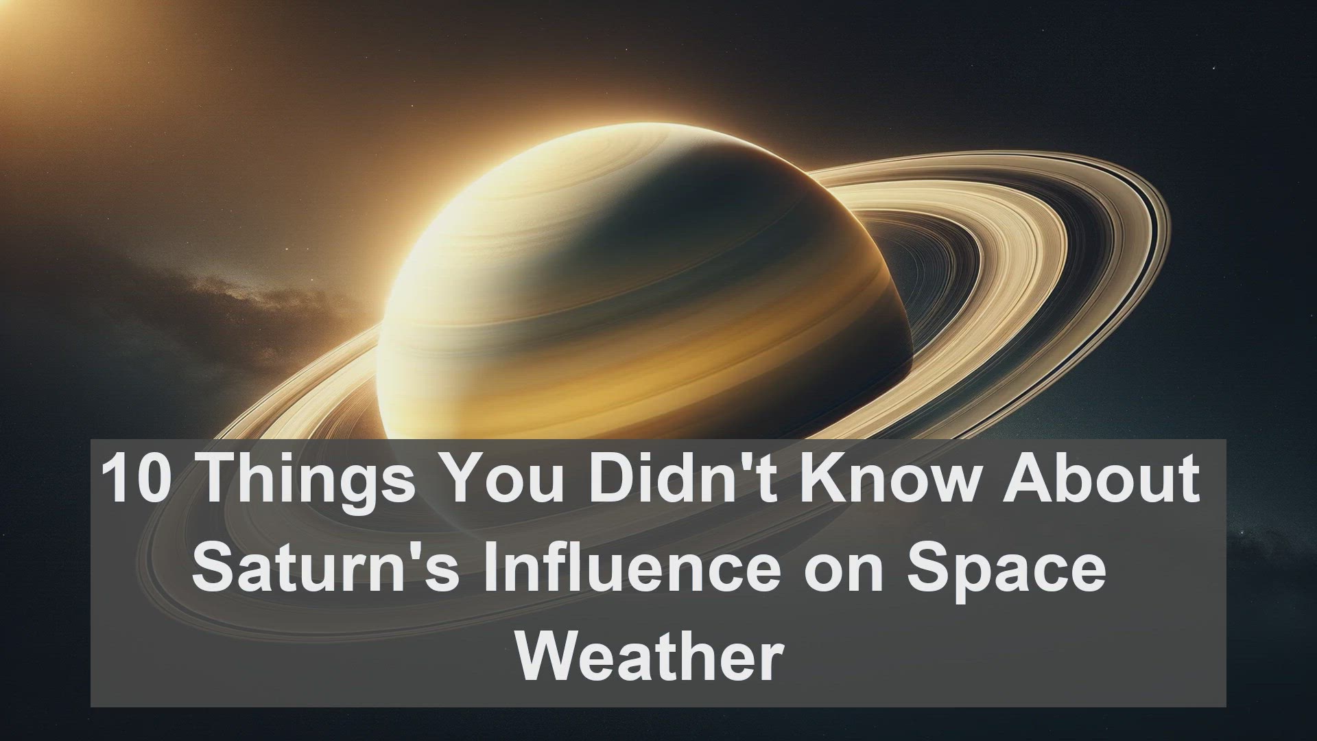 'Video thumbnail for 10 Things You Didn't Know About Saturn's Influence on Space Weather'
