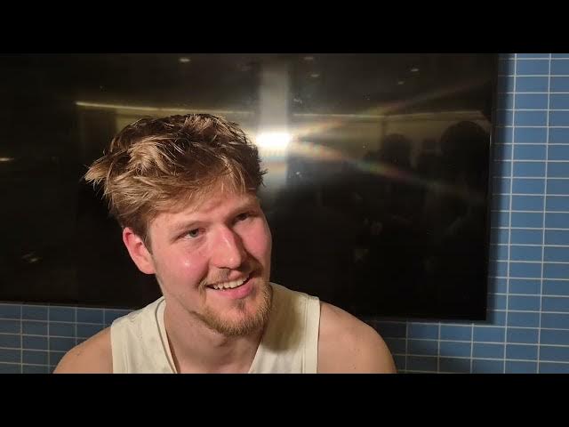 Video thumbnail for #UNC's Henri Veesaar, Caleb Wilson and Jarin Stevenson after win over Navy.