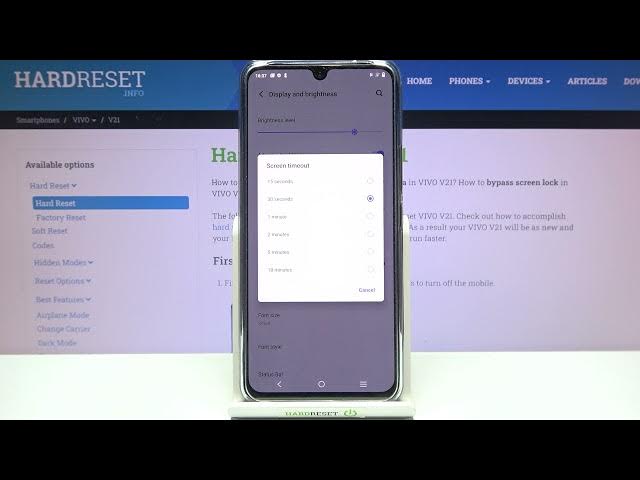 Video thumbnail for How to Change Screen Timeout in VIVO V21 -  Locate Timeout Settings