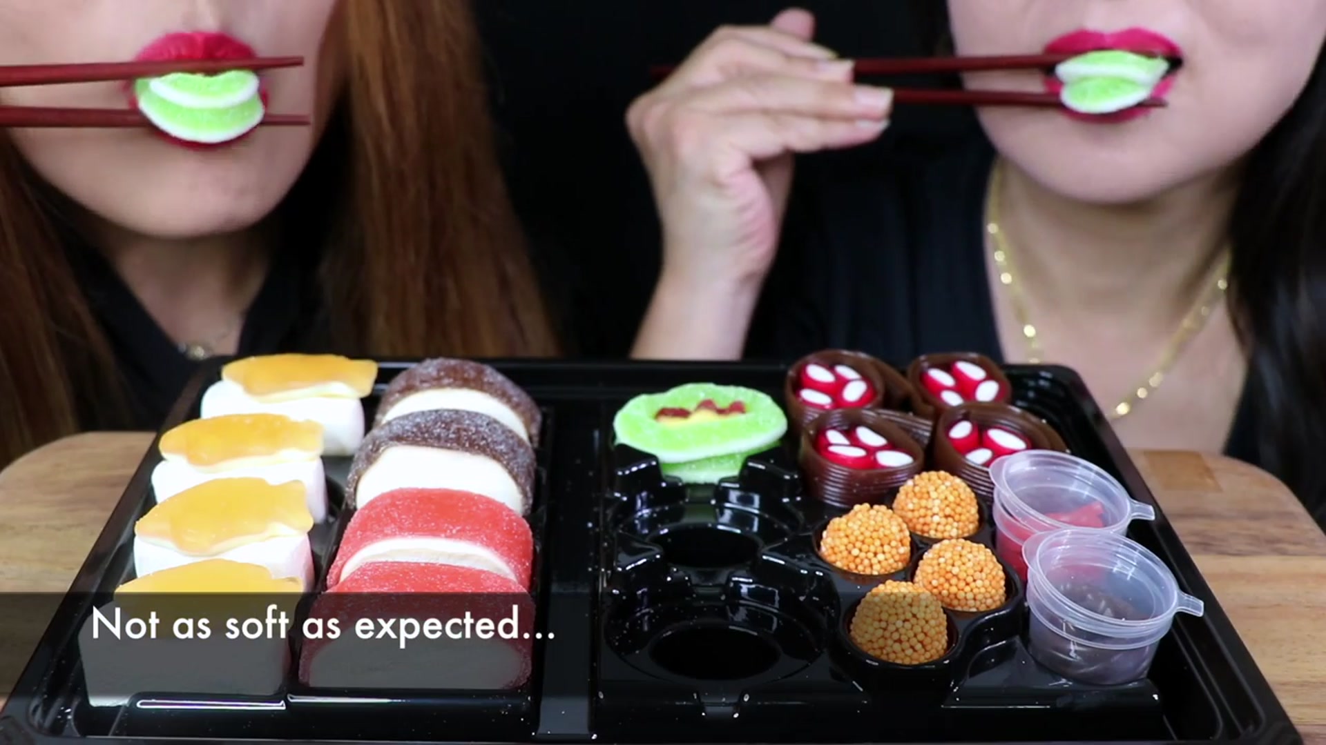 Video thumbnail for ASMR CANDY SUSHI (chewy  soft  sticky eating sounds)   Kim Liz Too(720P HD)