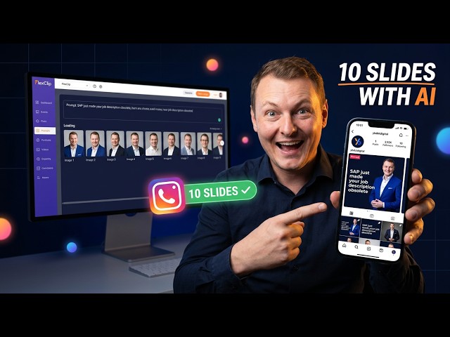Video thumbnail for 🖼️ I Made a 10-Slide Professional Instagram Carousel with AI — Full Workflow with Claude & FlexClip