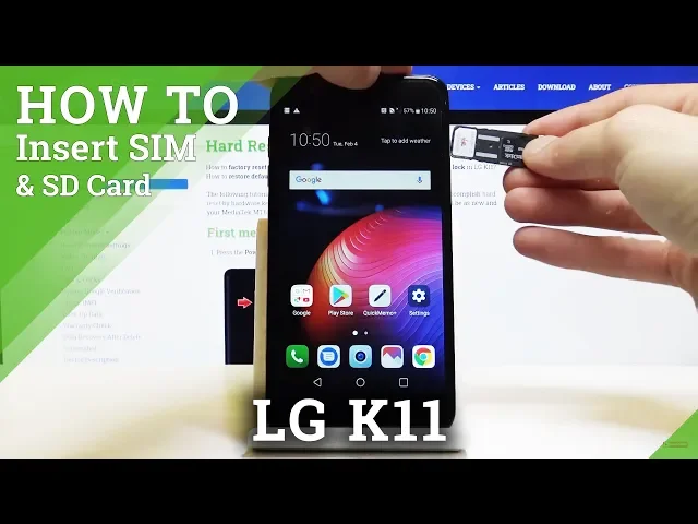 Video thumbnail for How to Insert SIM & SD Card in LG K11 – Nano SIM & Micro SD Card Installation