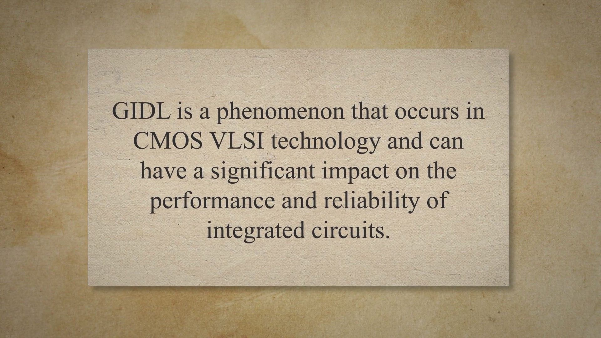 Video thumbnail for Mastering CMOS VLSI: Decoding the GIDL Effect and Unlocking Solutions for Optimal Performance
