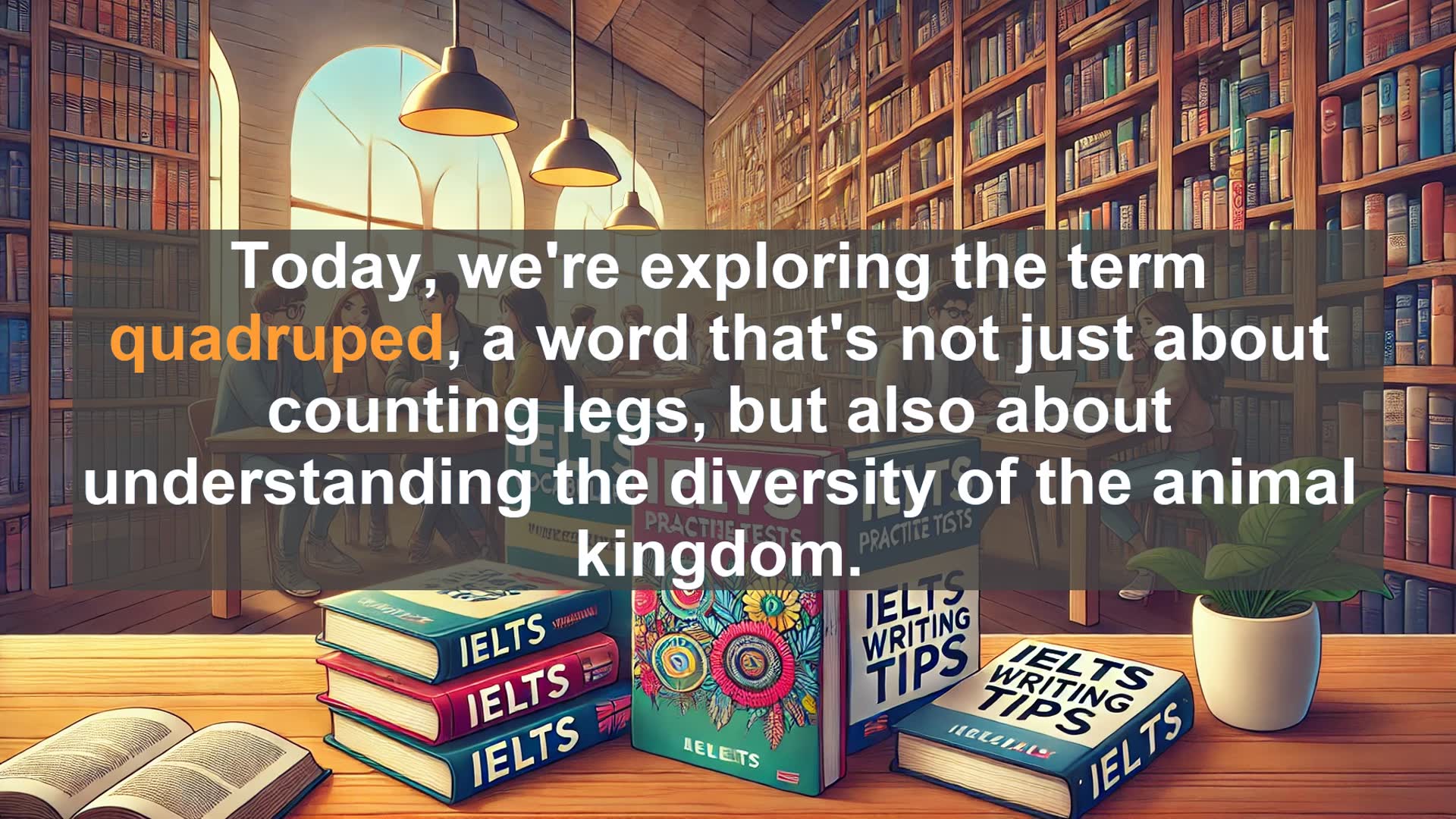 'Video thumbnail for 2000 Must Know IELTS 9.0 Vocabulary - Quadruped: Four-Legged Wonders of the Animal Kingdom'