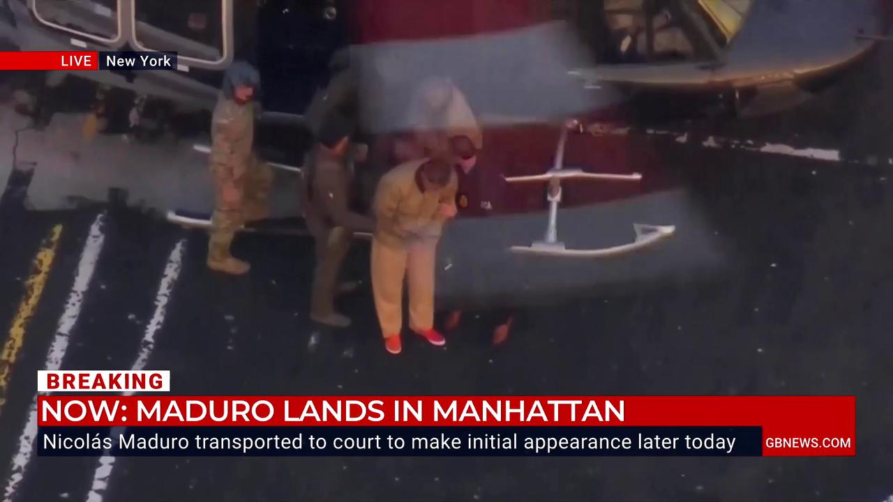 Video thumbnail for WATCH: Nicolas Maduro transported to New York court from detention centre