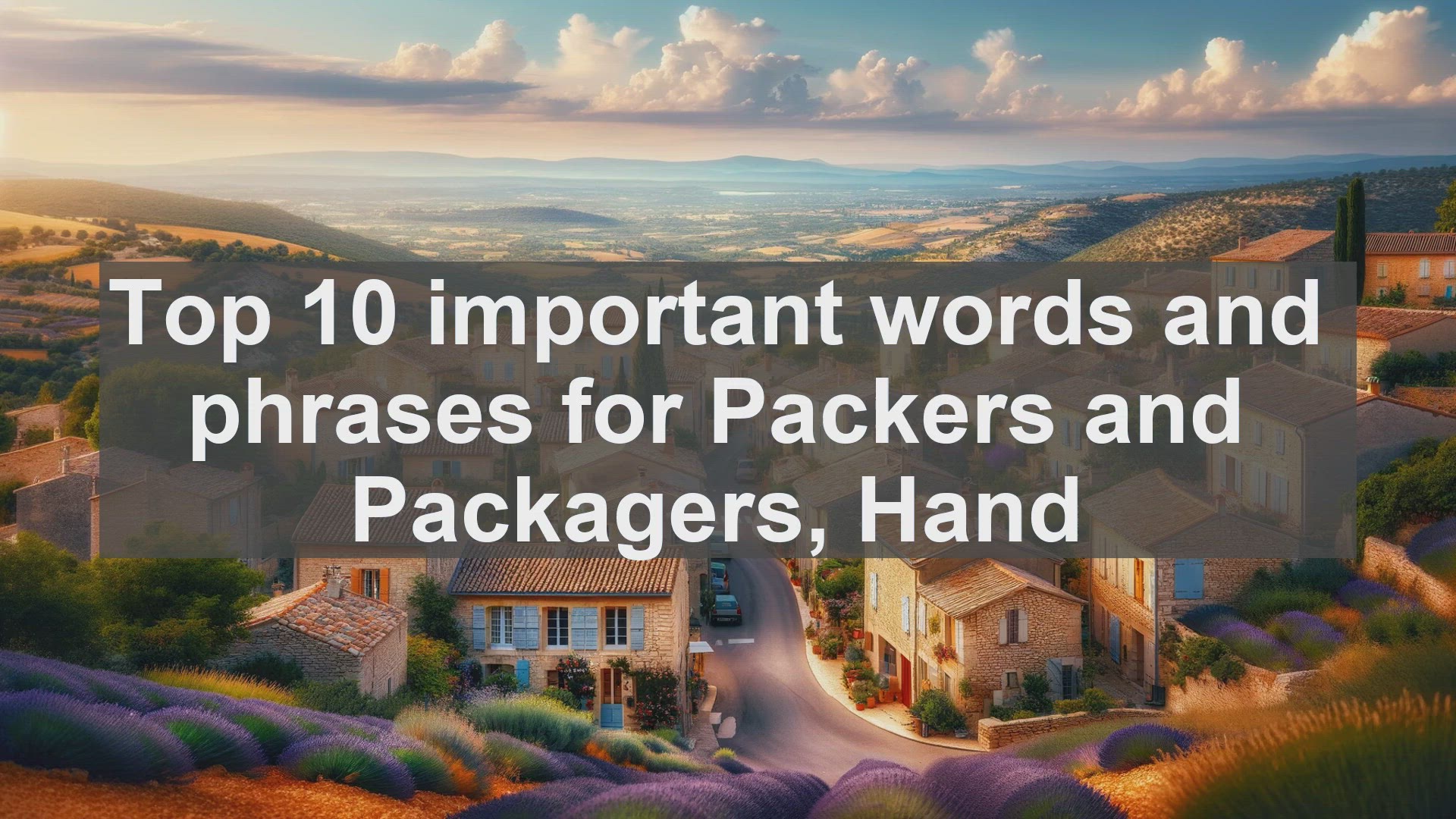 'Video thumbnail for Top 10 important words and phrases for Packers and Packagers Hand'