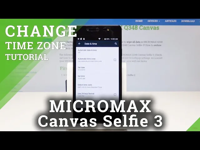 Video thumbnail for How to Set Up Time Zone in MICROMAX Q348 Canvas Selfie 3 - Date & Time