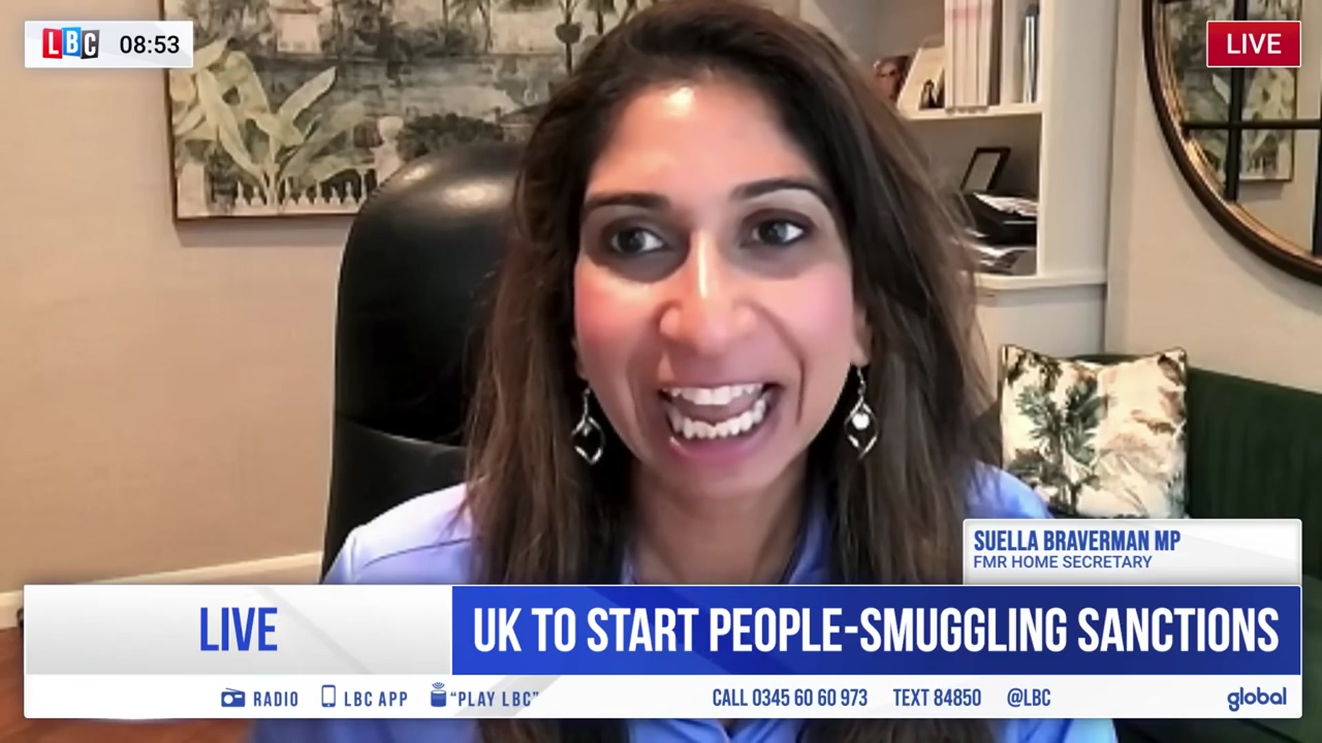 'Video thumbnail for Suella Braverman defends anti-migrant protests | LBC'
