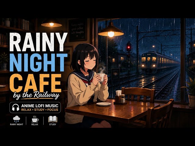 Video thumbnail for Rainy Night Cafe by the Railway | Anime Lofi Music 🌧️☕