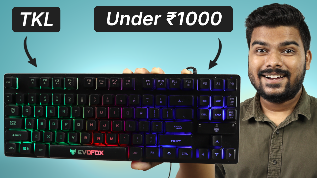 'Video thumbnail for TKL Semi Mechanical Keyboard Under ₹1000 | EvoFox Fireblade Review'
