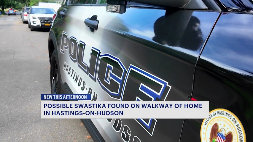 Video thumbnail for Hastings-on-Hudson homeowner reports possible swastika marking on home walkway