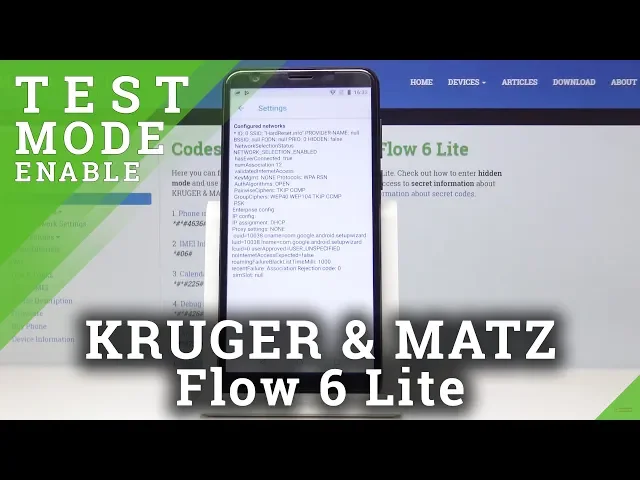 Video thumbnail for CODES KRUGER & MATZ Flow 6 Lite - Testing Menu / Device Info