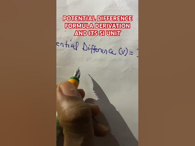 'Video thumbnail for Potential difference formula derivation and its si unit'