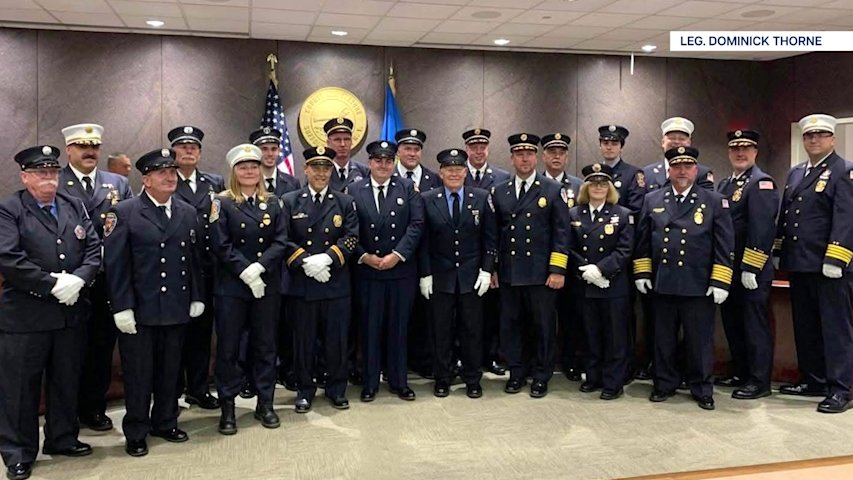 Video thumbnail for Suffolk volunteer firefighters honored by county legislature