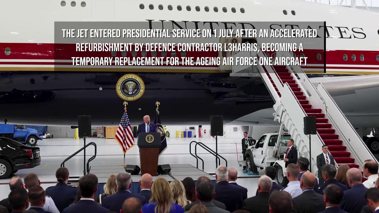 Video thumbnail for Trump Says Qatar-Gifted Air Force One Will Be 'Maxed Out' With New Security Upgrades.