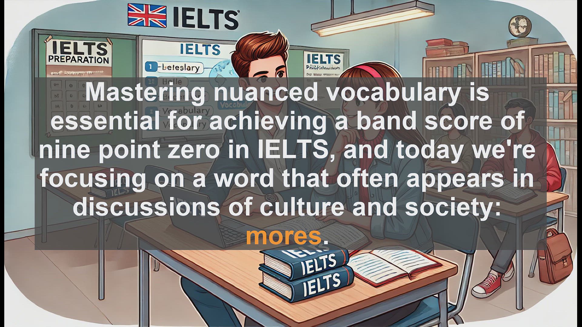'Video thumbnail for 2000 Must Know IELTS 9.0 Vocabulary - IELTS Vocabulary: Understanding and Using 'Mores' for Band 9.0'