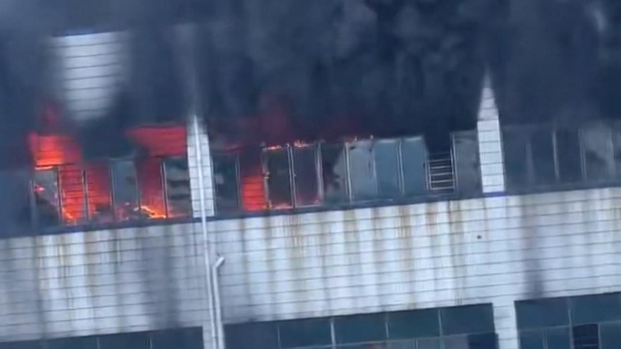 Video thumbnail for China: Footwear factory fire breaks out in east China's Fujian.