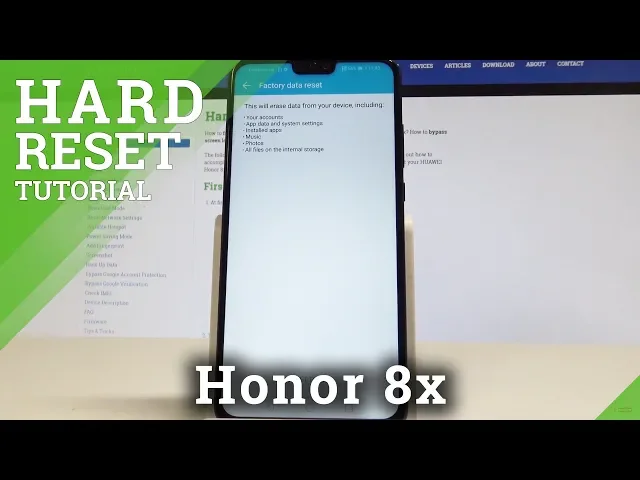 Video thumbnail for Hard Reset Honor 8x - Restore EMUI Defaults / Factory Reset / Wipe Data