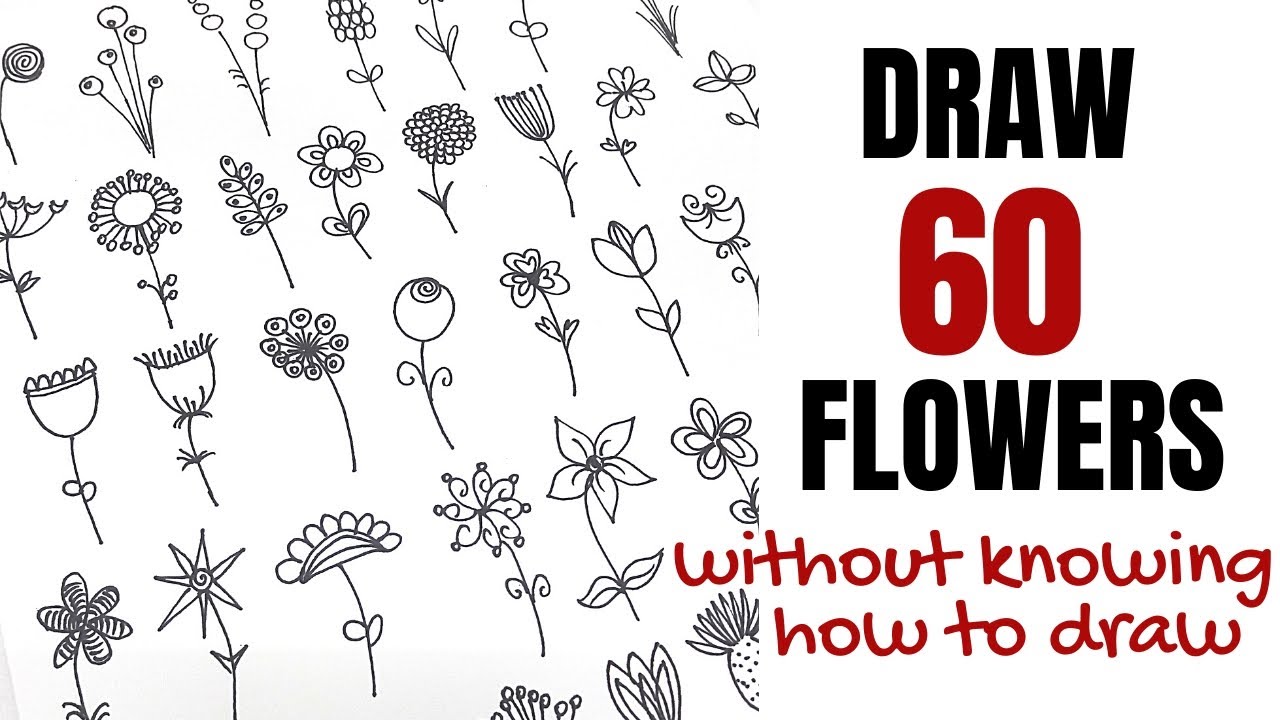 Video thumbnail for How to Draw 60 Flowers without Knowing How to Draw