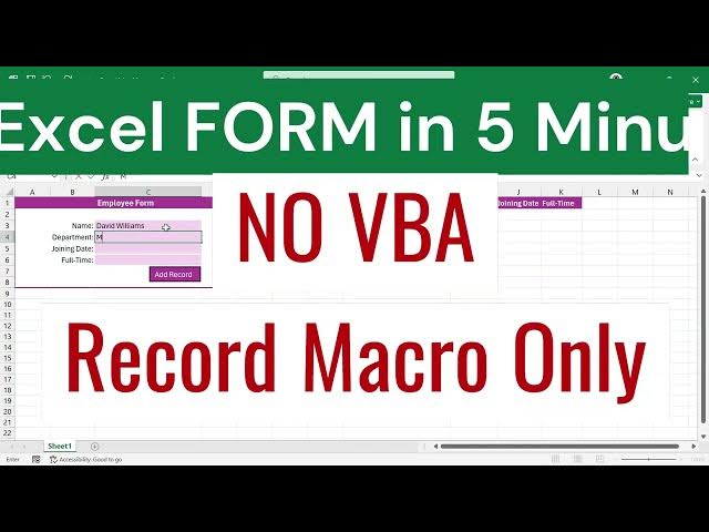 Video thumbnail for How to Create a Data Entry Form in Excel Using Macro Recorder