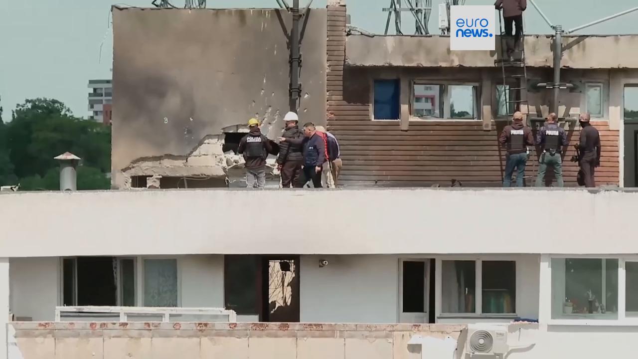 Video thumbnail for Euronews on the scene after Russian drone strike in Romania