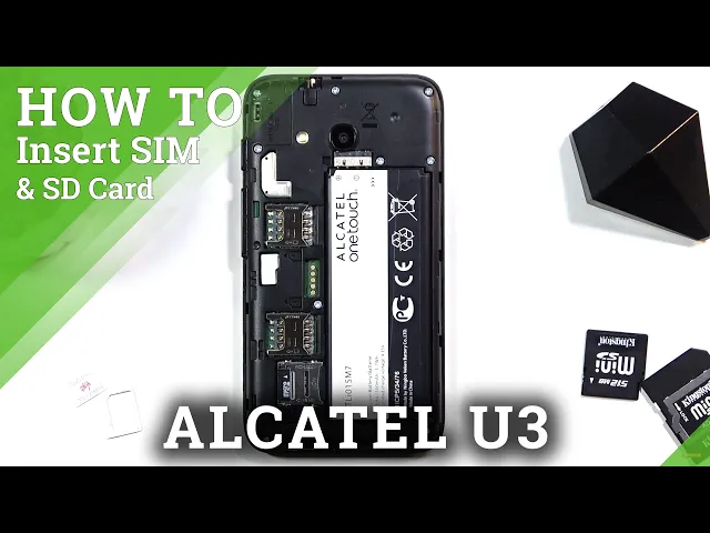 Video thumbnail for How to Install SIM & SD Cards in ALCATEL U3 – Network Connection & External Storage