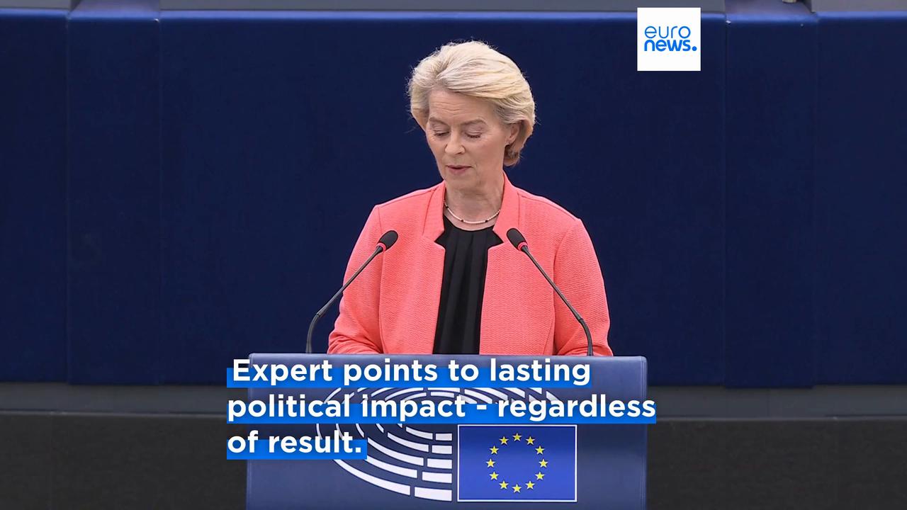 'Video thumbnail for EU Parliament censure vote leaves von der Leyen weakened, even in victory'
