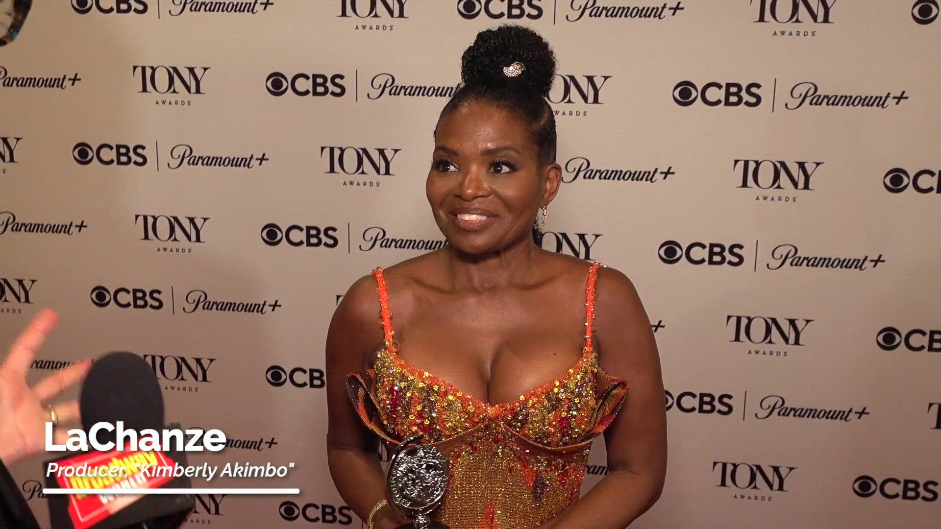 Video thumbnail for Video: LaChanze Celebrates Tony Win for 'Best Musical'