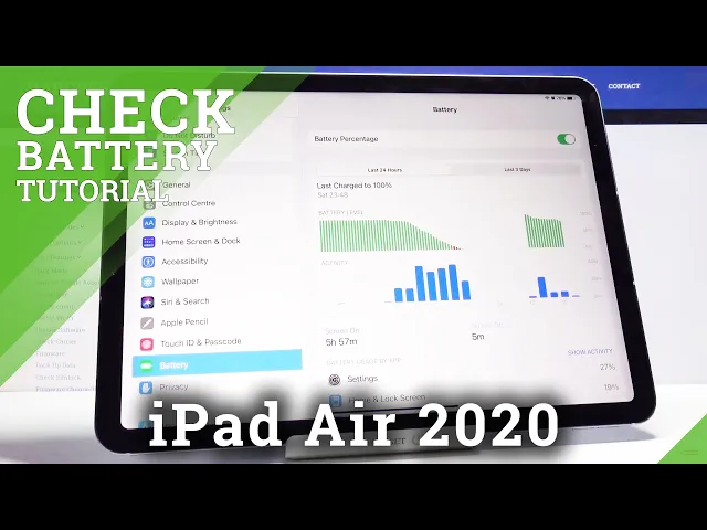 Video thumbnail for How to Locate Battery Percentage on iPad Air 2020 – Battery Settings