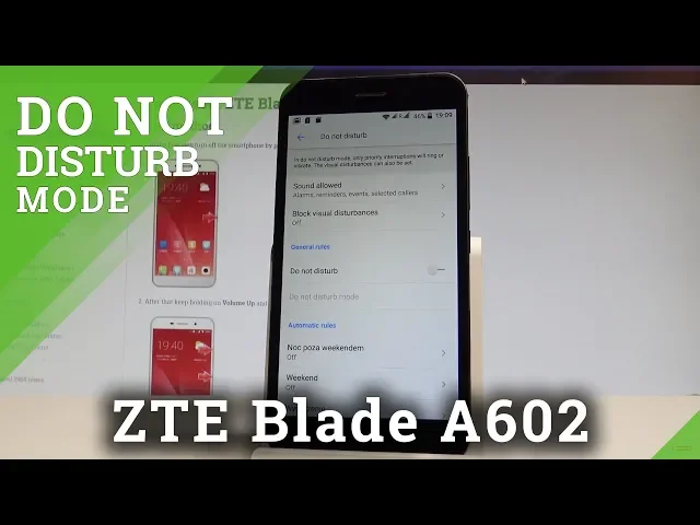 Video thumbnail for How to Use Do Not Disturb in ZTE Blade A602 - Mute Sounds |HardReset.Info