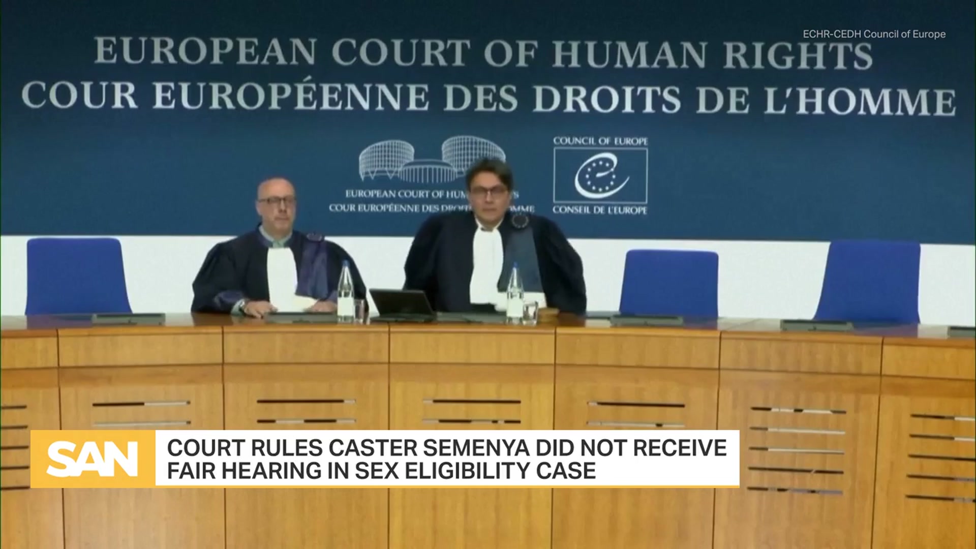 'Video thumbnail for Olympic champion Caster Semenya wins court fight in sex eligibility case'