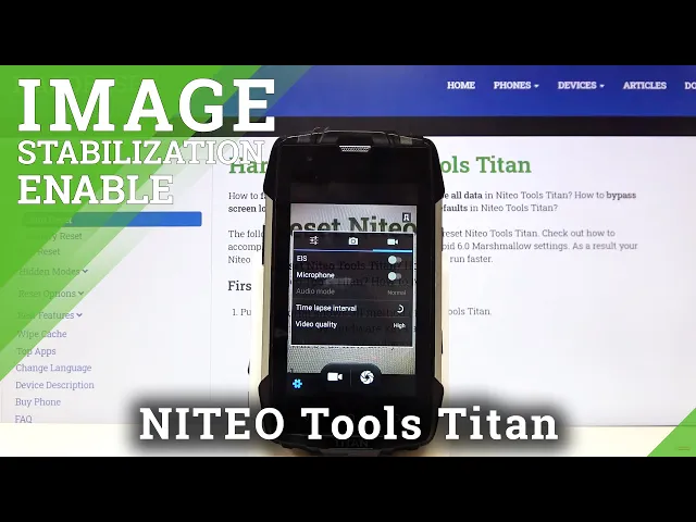 Video thumbnail for Enable Image Stabilization on Niteo Tools Titan - Camera Customizations