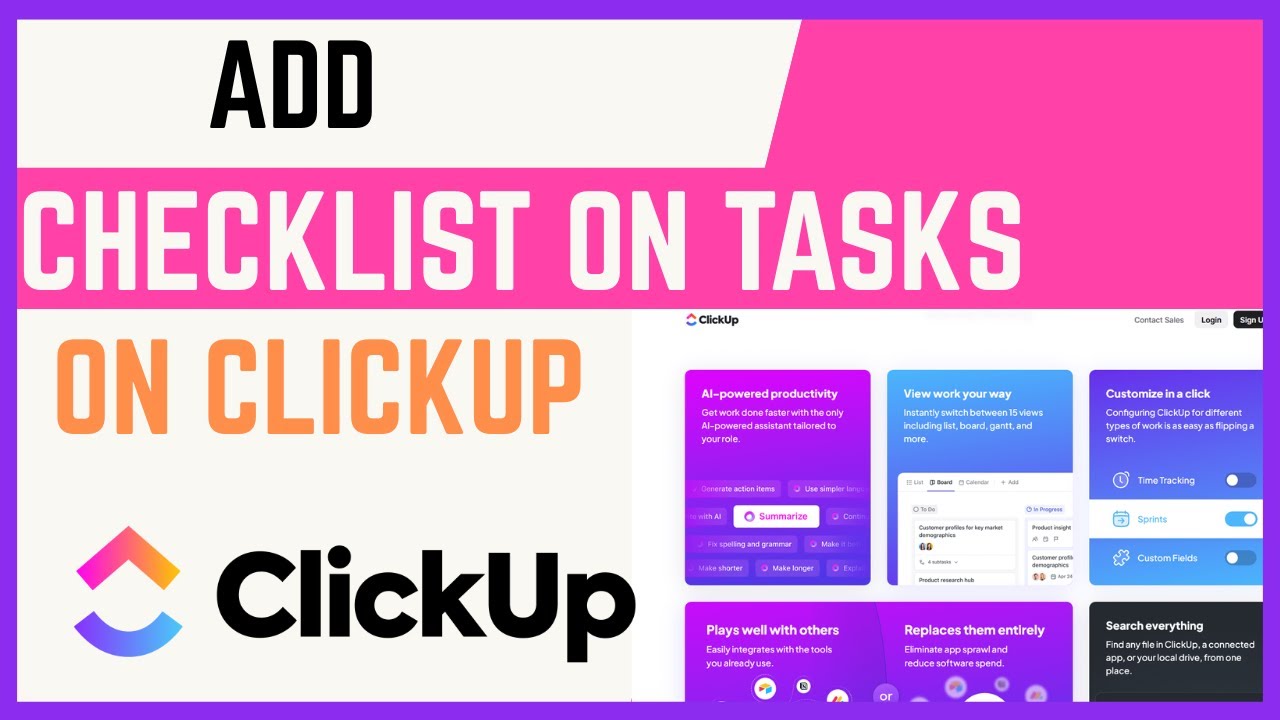 Video thumbnail for How To Add Checklist On Tasks In ClickUp