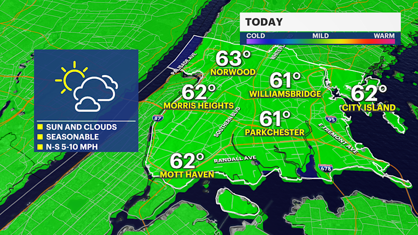 Video thumbnail for Cool and pleasant Wednesday around the Bronx before temperatures rise later this week