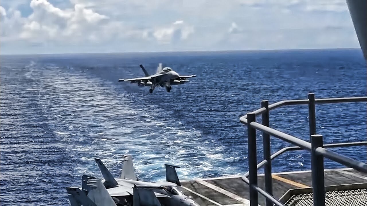 Video thumbnail for USS Ronald Reagan • Aircraft Carrier • Philippine Sea 2018