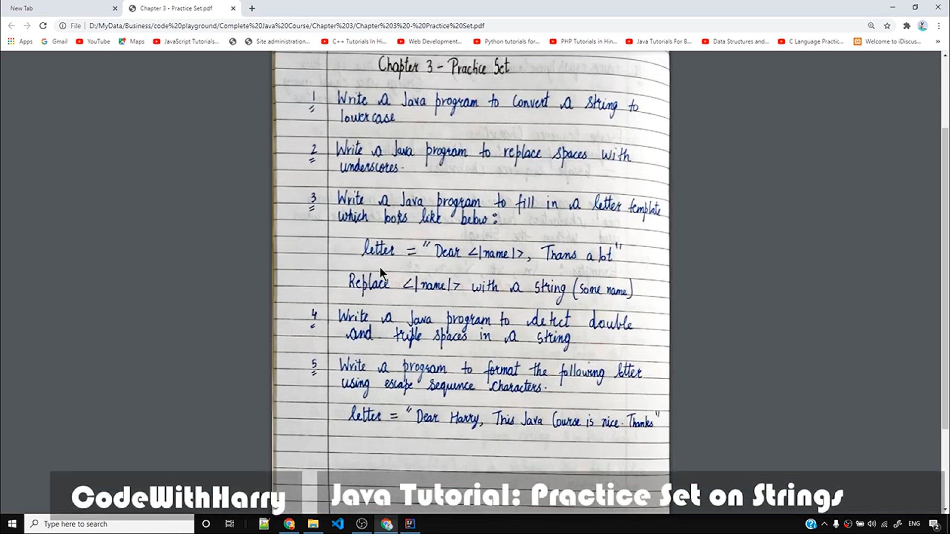 'Video thumbnail for Java Practice Questions on Strings_ Practice Set on Java Strings (Must Solve!)'