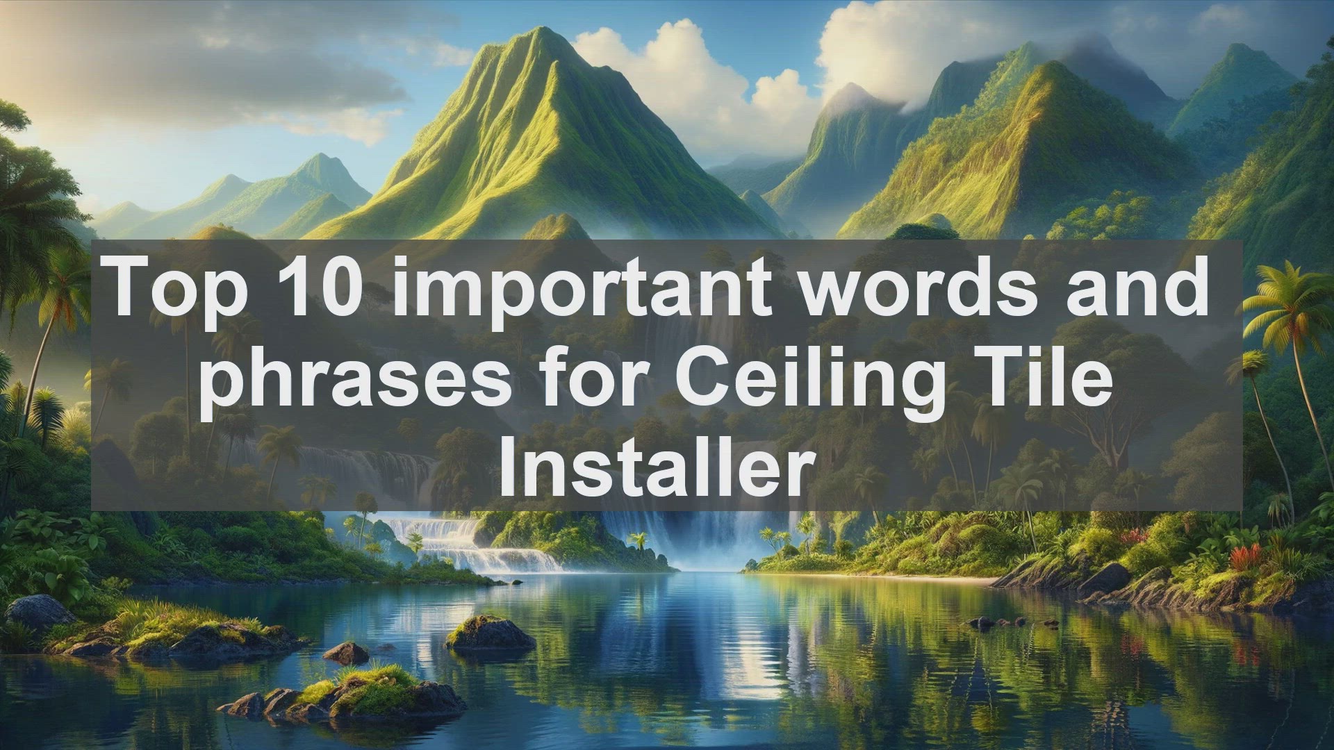 'Video thumbnail for Top 10 important words and phrases for Ceiling Tile Installer'