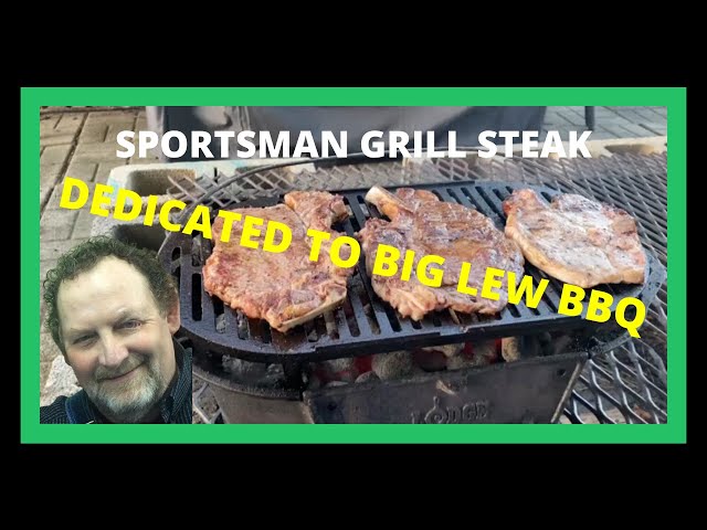 Video thumbnail for Lodge Sportsman Grill Steak (Dedicated to Big Lew BBQ) #CookingForSmiles