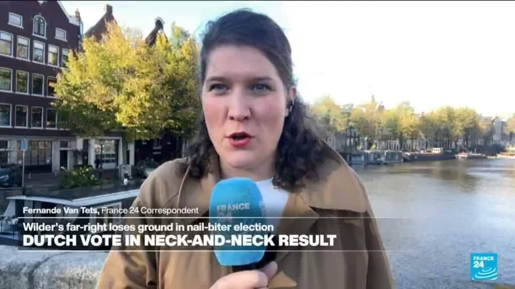 'Video thumbnail for Tough coalition talks ahead as Dutch centre left and far right tie in election'