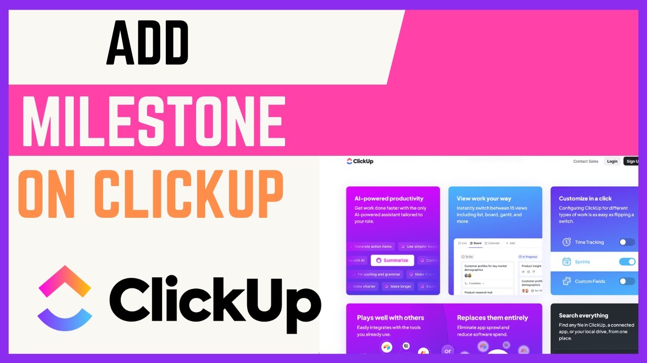 Video thumbnail for How To Add Milestone In ClickUp
