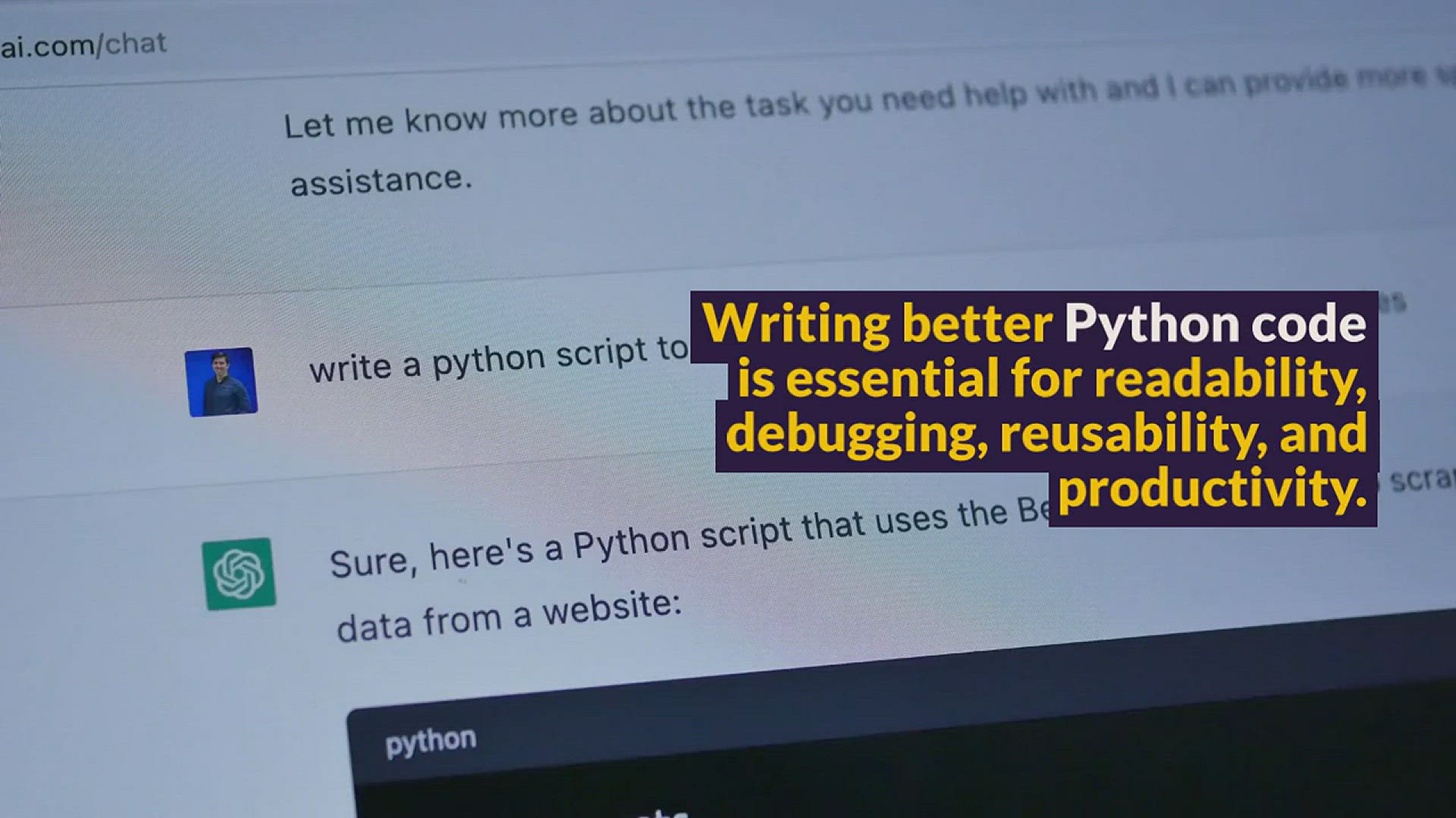 'Video thumbnail for 5 tips to write better Python code'