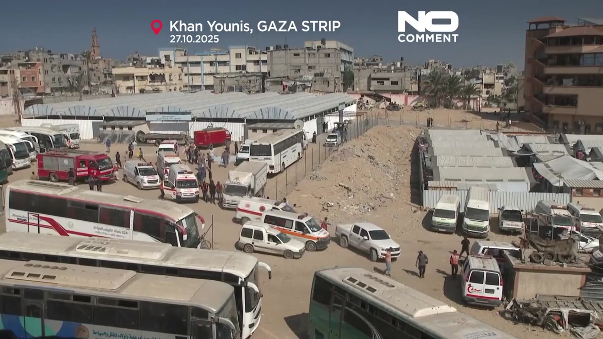 'Video thumbnail for Dozens of Palestinians buried in Gaza after Israel returns bodies'