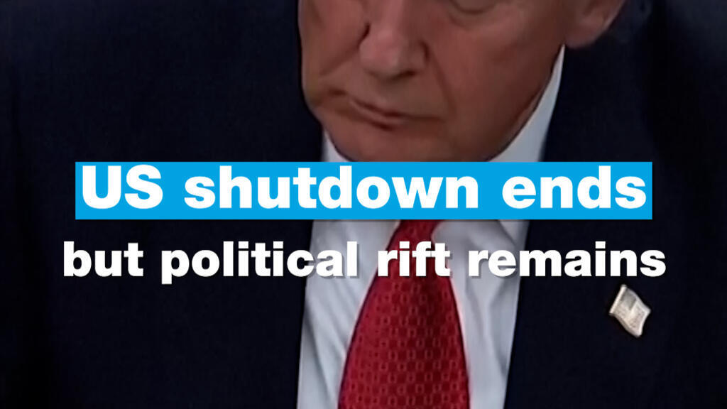 Video thumbnail for US shutdown ends but political rift remains