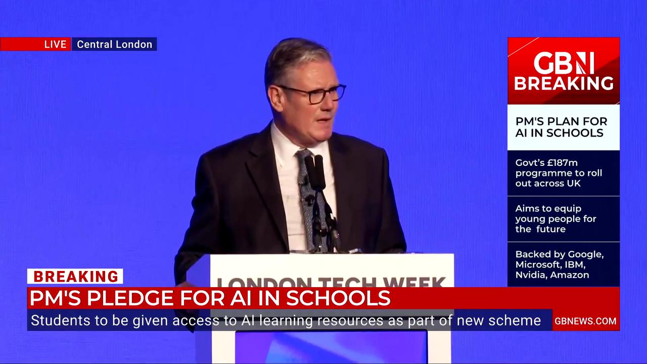 Video thumbnail for WATCH: Keir Starmer outlines pledge for AI learning resources in schools - 'makes us more human'